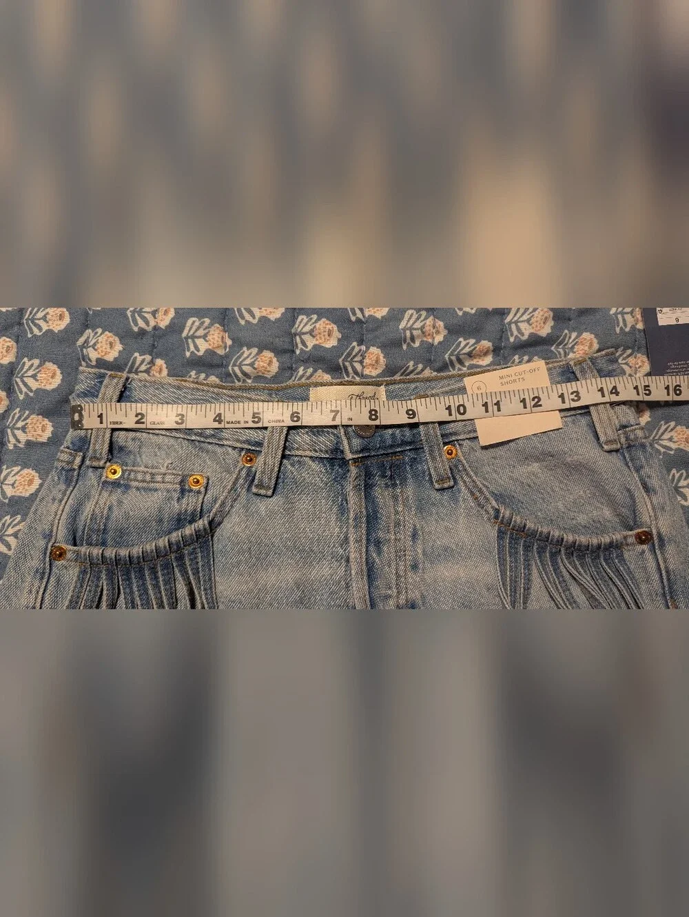 Universal Thread Denim Fringe High-Rise Cutoff Shorts - Light Blue